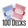 100 Decks of Wide Size, Regular-Index Playing Cards