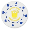 25 White "1 Drink" Bar Token Chips