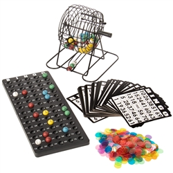 Deluxe 6" Bingo Game with Colored Balls, 300 Chips and 50 Cards