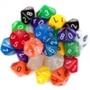 25 Pack of Random D10 Polyhedral Dice in Multiple Colors