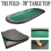 78"x35" Green Tri-Fold Poker Table Top