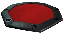 48" Red Felt Octagon Folding Table Top with Padded Rail