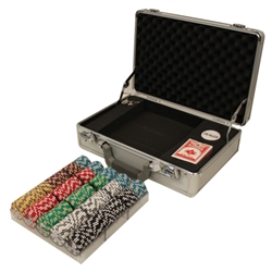 300 2 Stripe Twist 8 Pokers Set with Claysmith Case