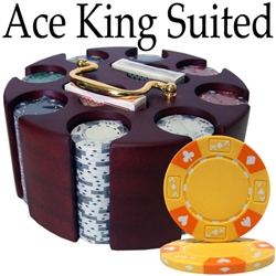 200 Ace King Suited Poker Chip Set with Carousel