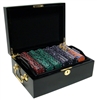 500 Ace King Suited Poker Chip Set with Black Mahogany Case