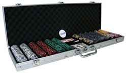 600 Ace King Suited Poker Chip Set with Aluminum Case