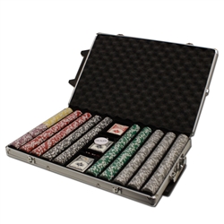 1,000 Ben Franklin Poker Chip Set with Rolling Case 