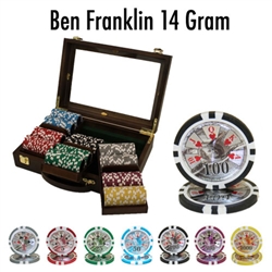 300 Ben Franklin Poker Chip Set with Walnut Case