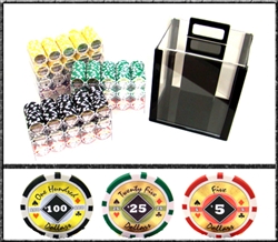 1,000 Black Diamond Poker Chip Set with Acrylic Carrying Case