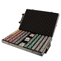1,000 Black Diamond Poker Chip Set with Rolling Case 
