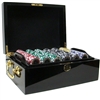 500 Black Diamond Poker Chip Set with Black Mahogany Case