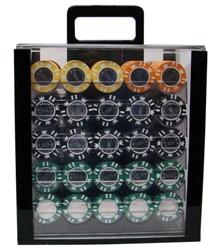 1,000 Coin Inlay Poker Chip Set with Acrylic Carrying Case