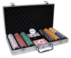 300 Coin Inlay Poker Chip Set with Aluminum Case