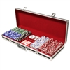 500 Diamond Suited Poker Chip Set with Black Aluminum Case