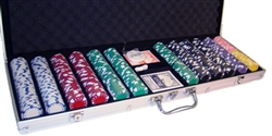 600 Diamond Suited Poker Chip Set with Aluminum Case