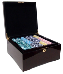 750 Eclipse Poker Chip Set with Mahogany Case