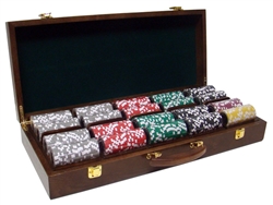 500 Hi Roller Poker Chip Set with Walnut Case
