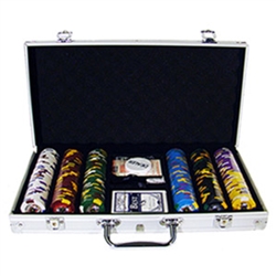 300 King's Casino Poker Chip Set with Aluminum Case