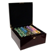 750 King's Casino Poker Chip Set with Mahogany Case