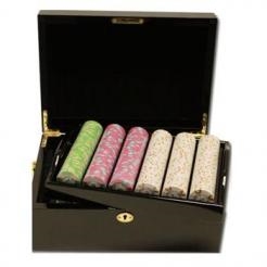 500 Milano Poker Chip Set with Black Mahogany Case