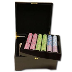 750 Milano Poker Chip Set with Mahogany Case