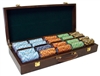 500 Monte Carlo Poker Chip Set with Walnut Case