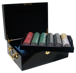 500 Nevada Jack Poker Chip Set with Black Mahogany Case