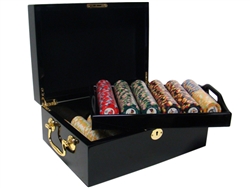 500 Nile Club Poker Chip Set with Black Mahogany Case