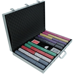 1,000 Scroll Poker Chip Set with Aluminum Case 