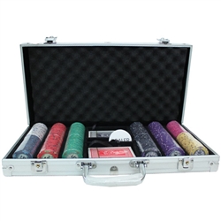 300 Scroll Poker Chip Set with Aluminum Case