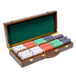 500 Scroll Poker Chip Set with Walnut Case