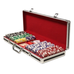 500 Tournament Pro Poker Chip Set with Black Aluminum Case