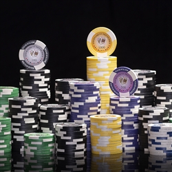 500 Tournament Pro Poker Chip Set with Black Mahogany Case