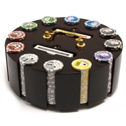 300 Yin Yang Poker Chip Set with Wooden Carousel