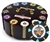 300 'Rock & Roll' Poker Chip Set with Wooden Carousel