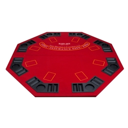 2 in 1 Red Folding Poker/Blackjack Table Top with Case