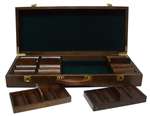 500 Chip Walnut Wooden Poker Case