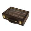 300 Chip Walnut Wooden Poker Case with See Through Lid