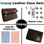 Copag 1546 Red/Blue Poker Regular with Leather Case