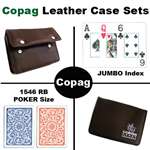 Copag 1546 Red/Blue Poker Jumbo with Leather Case
