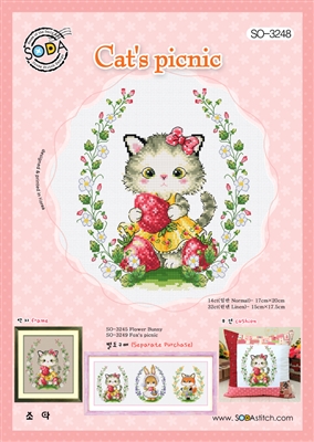 SO-3248 Cat's Picnic Cross Stitch Chart