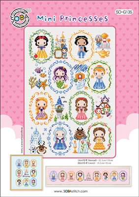 SO-G135 Mini Princesses Cross Stitch Chart