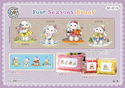 SO-G174 Four Seasons Bunny Cross Stitch Chart