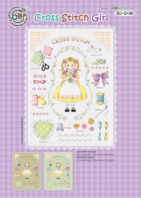 SO-G198 Cross Stitch Girl Cross Stitch Chart