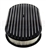 Air Cleaner Assembly, 15" x 2" Oval Open Element, BLACK ALUMINIUM Finned Classic Ribbed Design