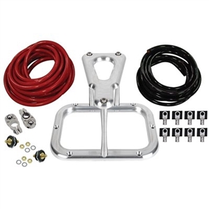 Detroit Speed Billet Aluminum Battery Relocation Kit, Cables, Terminals, Crimp Rings, and Bulkheads
