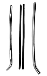 1966 - 1967 Chevelle Quarter Glass Window Chrome Moldings, Pair