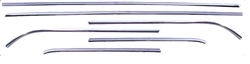 1968 - 1972 Nova Roof Drip Rail Chrome Moldings, 6 Piece Set