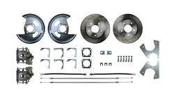 1964 - 1979 Nova Rear Wheel Disc Brake Conversion Kit (10 or 12 Bolt) (With Staggered Shocks) (3.125" Axle Flange) (2 Rear Cables) DOES NOT INCLUDE BRAKE LINE AND WILL ONLY WORK WITH 15 INCH OR LARGER WHEELS, Kit