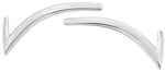 1968 - 1969 Chevelle Vinyl Top Chrome Trim Mouldings, Rear Corner Pieces Only, Pair